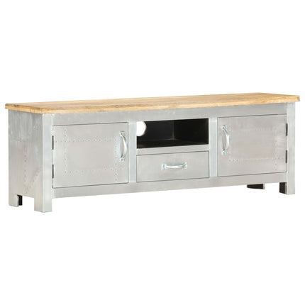 Meuble Tv Aviateur 120X30X40 Cm Bois Massif De Manguier