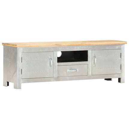 Meuble Tv Aviateur 120X30X40 Cm Bois Massif De Manguier