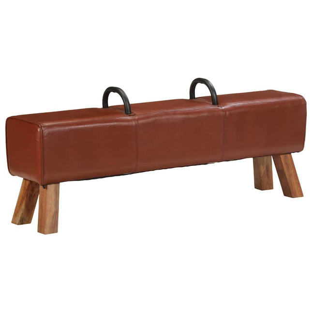 Banc Cheval D'arçon Vintage Cuir Véritable De Chèvre