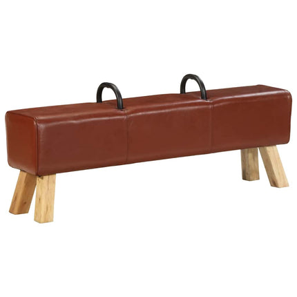 Banc Cheval D'arçon Vintage Cuir Véritable De Chèvre