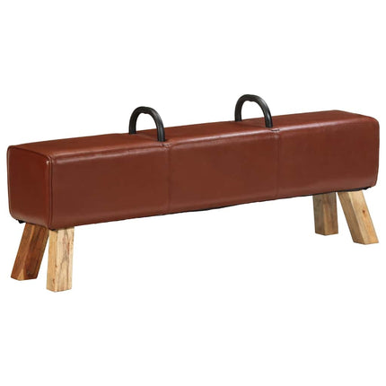 Banc Cheval D'arçon Vintage Cuir Véritable De Chèvre