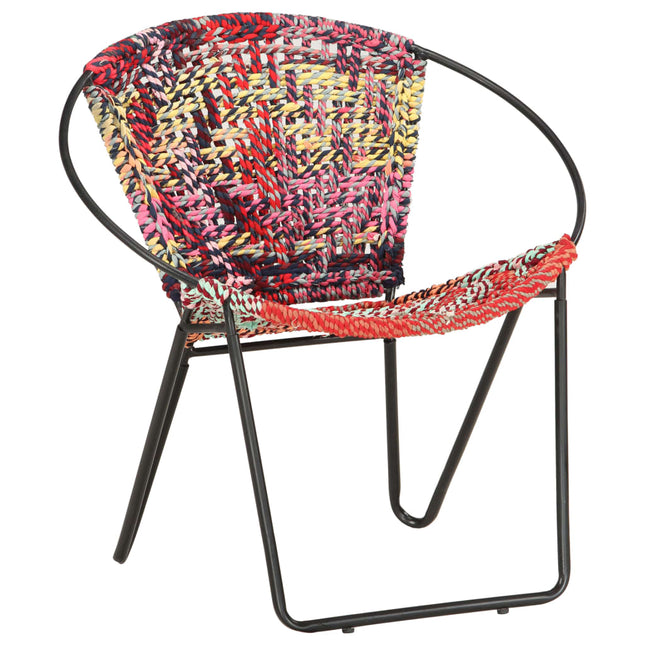 Chaise Ronde Chindi Multicolore Tissu