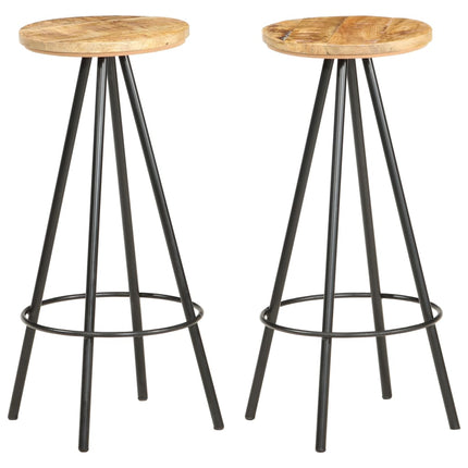 Tabourets De Bar Lot De 2 Bois Massif De Récupération