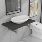 Gris / 1 / étagère de 60 cm et lavabo ovale de 40 cm