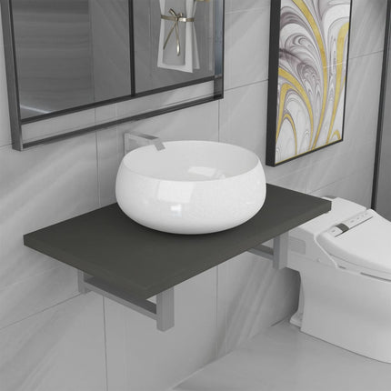 Meuble De Salle De Bain En Deux Pièces Céramique Chêne