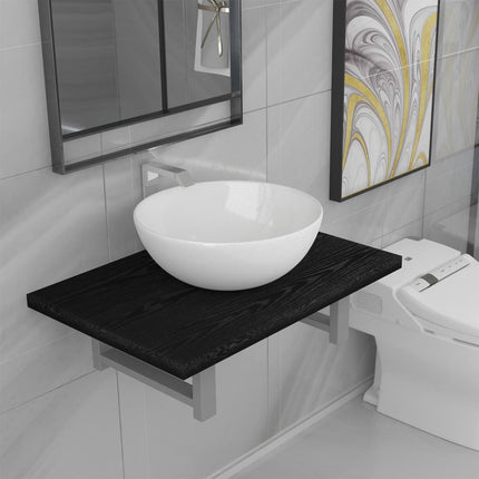 Meuble De Salle De Bain En Deux Pièces Céramique Chêne