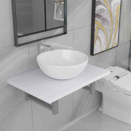 Meuble De Salle De Bain En Deux Pièces Céramique Chêne