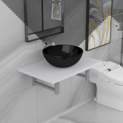 Meuble De Salle De Bain En Deux Pièces Céramique Chêne