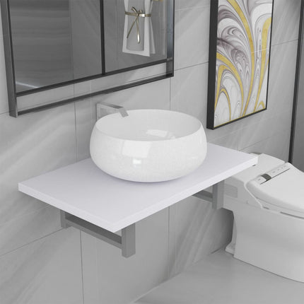 Meuble De Salle De Bain En Deux Pièces Céramique Chêne