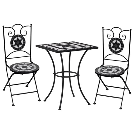 Ensemble De Bistro 3 Pcs Carreaux Céramiques Terre Cuite