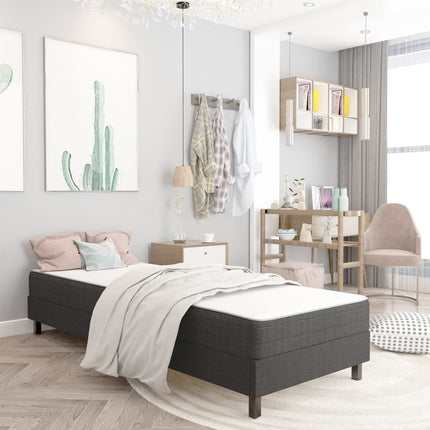 Sommier À Lattes De Lit Sans Matelas Gris Tissu