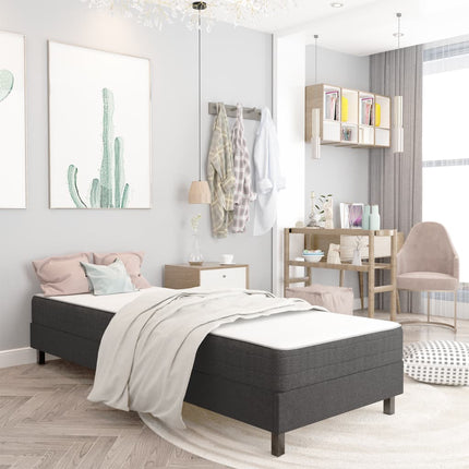 Sommier À Lattes De Lit Sans Matelas Gris Tissu