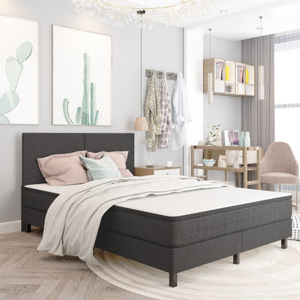 Sommier À Lattes De Lit Sans Matelas Gris Tissu