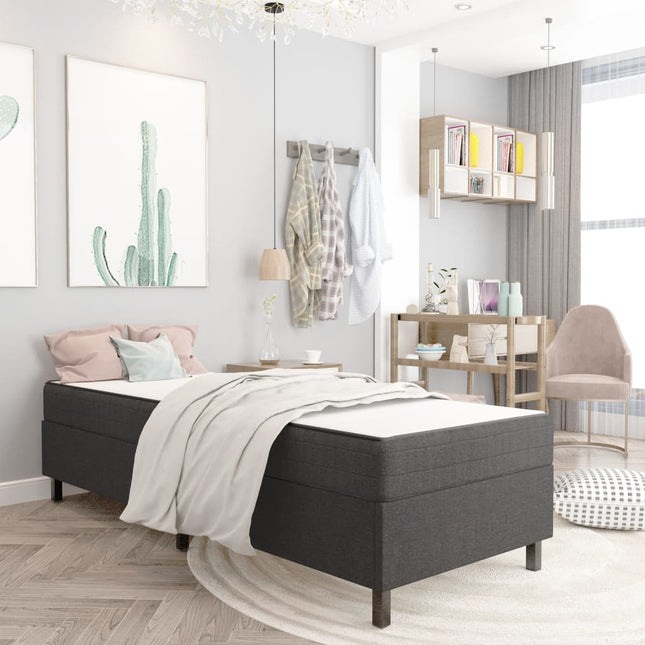 Sommier À Lattes De Lit Sans Matelas Gris Tissu
