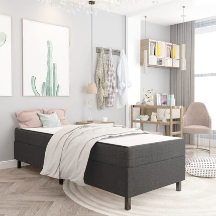 Sommier À Lattes De Lit Sans Matelas Gris Tissu