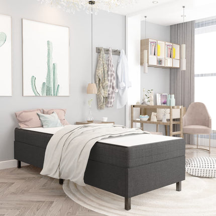 Sommier À Lattes De Lit Sans Matelas Gris Tissu