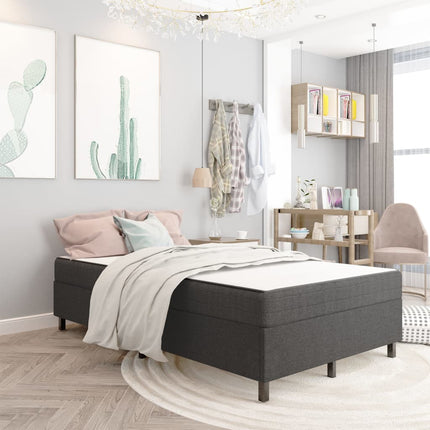 Sommier À Lattes De Lit Sans Matelas Gris Tissu