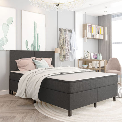 Sommier À Lattes De Lit Sans Matelas Gris Tissu