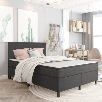 Sommier À Lattes De Lit Sans Matelas Gris Tissu