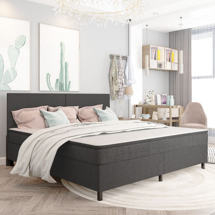 Sommier À Lattes De Lit Sans Matelas Gris Tissu