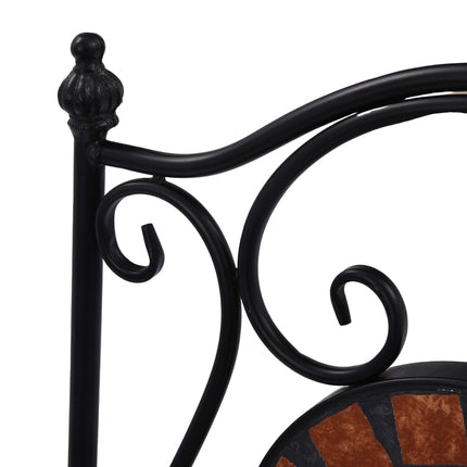 Ensemble De Bistro 3 Pcs Mosaïque Carreau Céramique Terre Cuite