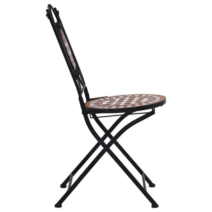 Ensemble De Bistro 3 Pcs Mosaïque Carreau Céramique Terre Cuite
