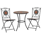 Ensemble De Bistro 3 Pcs Mosaïque Carreau Céramique Terre Cuite