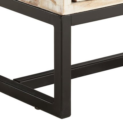 Meuble Tv Blanc 140 X 30 X 45 Cm Bois D'acacia Massif