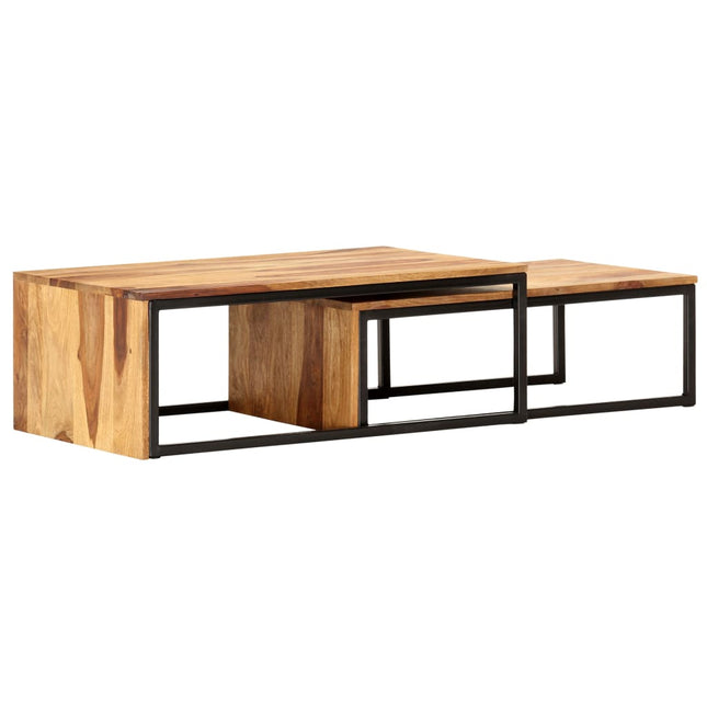 Tables Gigognes 2 Pcs Bois Solide