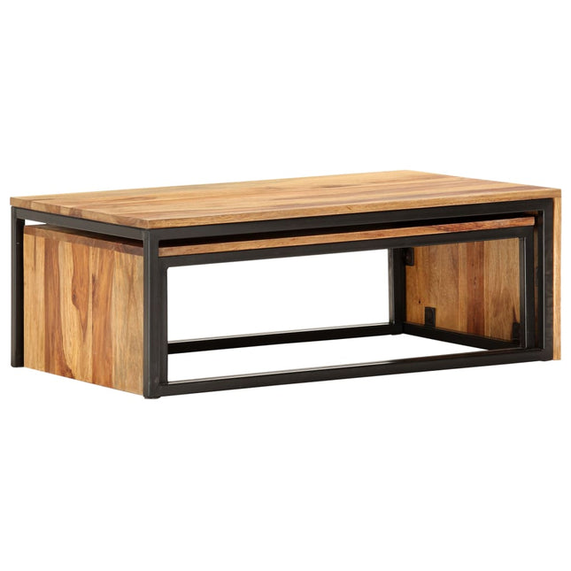 Tables Gigognes 2 Pcs Bois Solide
