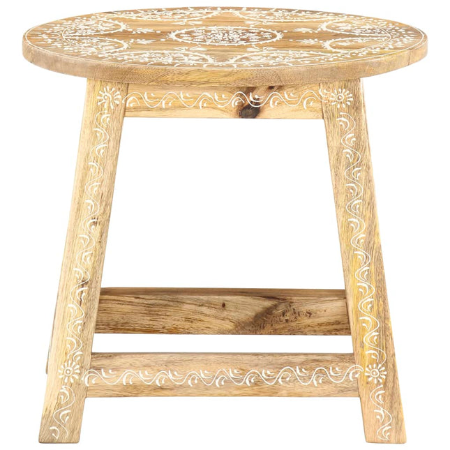 Tabouret Peint À La Main 38X38X35 Cm Bois De Manguier Solide