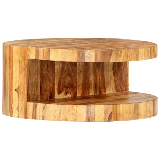 Table Basse Ronde 65X30 Cm Bois Solide