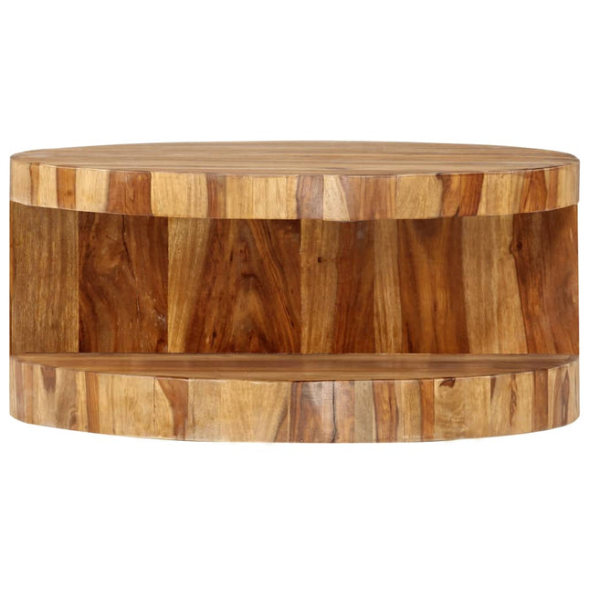 Table Basse Ronde 65X30 Cm Bois Solide