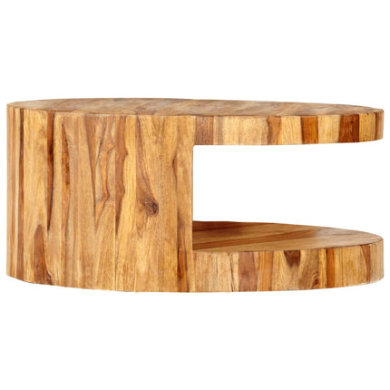 Table Basse Ronde 65X30 Cm Bois Solide