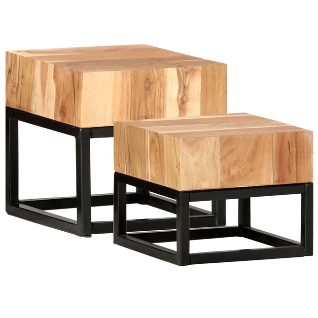 Tables D'appoint 2 Pcs Bois D'acacia Solide