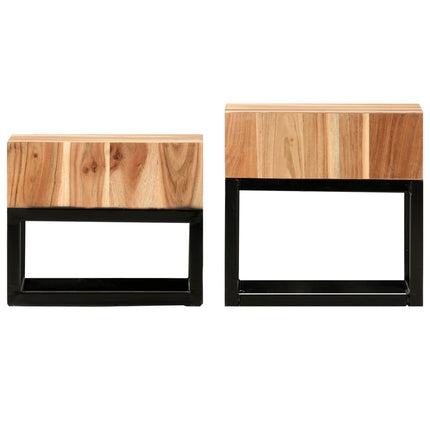 Tables D'appoint 2 Pcs Bois D'acacia Solide
