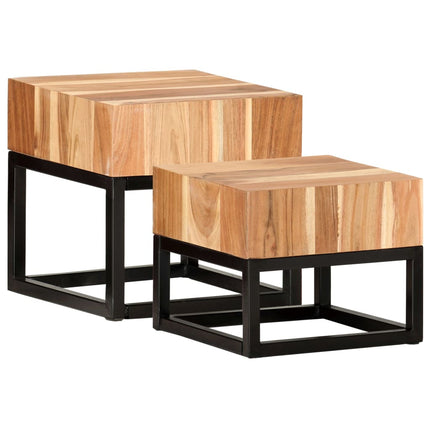 Tables D'appoint 2 Pcs Bois D'acacia Solide