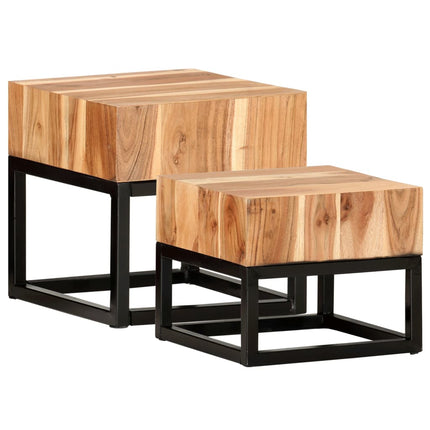 Tables D'appoint 2 Pcs Bois D'acacia Solide