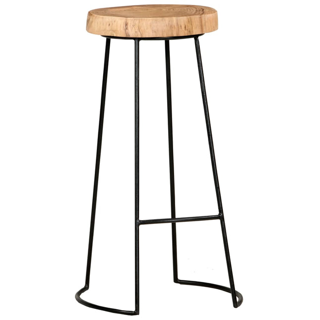 Tabourets De Bar Lot De 2 Bois D'acacia Massif