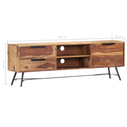 Meuble Tv 140X28X47 Cm Bois Solide