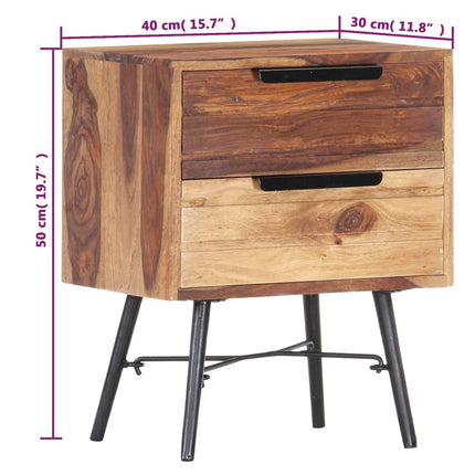 Table De Chevet Bois Massif 40X30X50 Cm