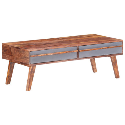 Table Basse Gris 110X50X40 Cm Bois Massif