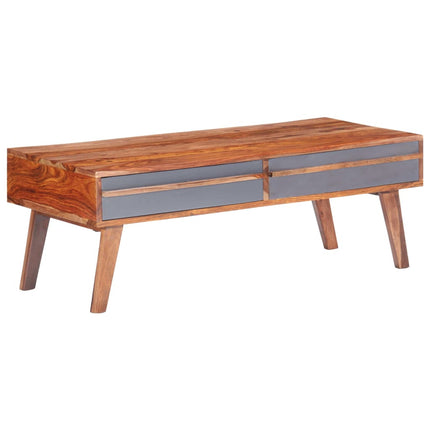 Table Basse Gris 110X50X40 Cm Bois Massif