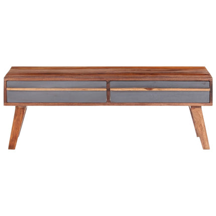 Table Basse Gris 110X50X40 Cm Bois Massif