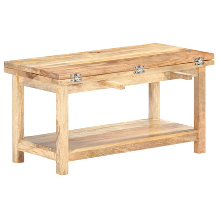 Table Basse Extensible 90X(45-90)X45 Cm Bois De Manguier Massif