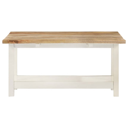 Table Basse Extensible Blanc 90X(45-90)X45 Cm Bois De Manguier