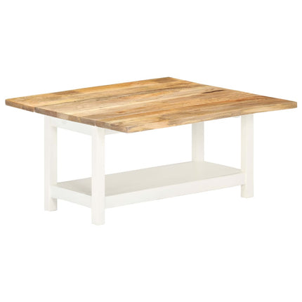 Table Basse Extensible Blanc 90X(45-90)X45 Cm Bois De Manguier