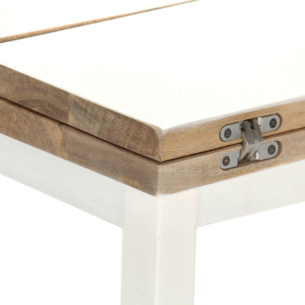 Table Basse Extensible Blanc 90X(45-90)X45 Cm Bois De Manguier