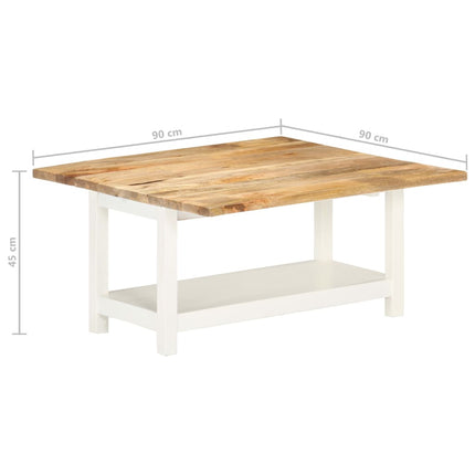 Table Basse Extensible Blanc 90X(45-90)X45 Cm Bois De Manguier