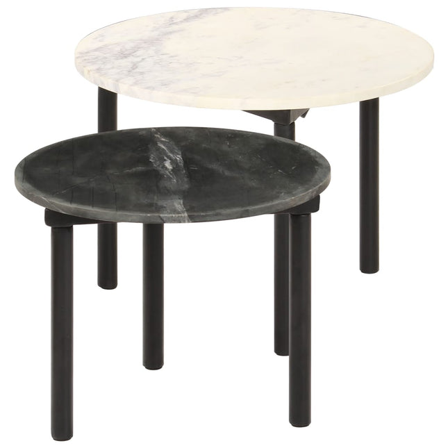 Tables Basses 2 Pcs Noir Et Blanc